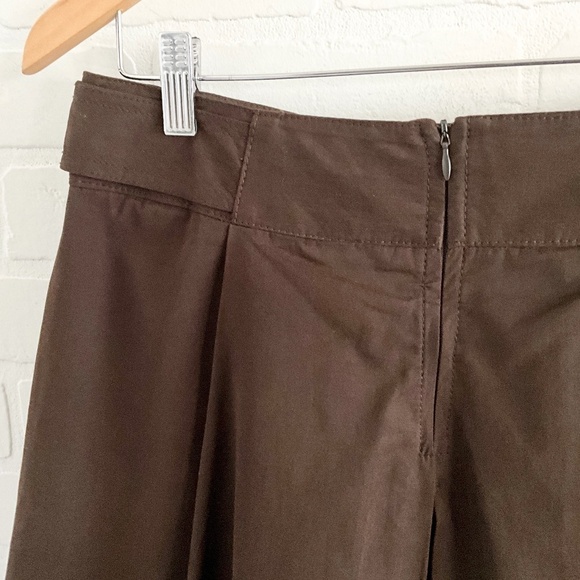 Vintage Y2K Zara A-line skirt Cotton Pleated Pockets Chocolate brown Sz S - Picture 10 of 11